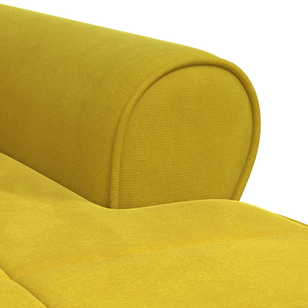 Produktbild för Chaise Lounge med kudde Gul 91 x 157 x 91 cm Sammet