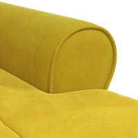 Produktbild för Chaise Lounge med kudde Gul 91 x 157 x 91 cm Sammet