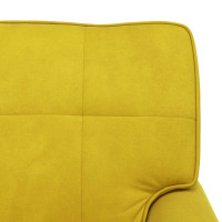 Produktbild för Chaise Lounge med kudde Gul 91 x 157 x 91 cm Sammet