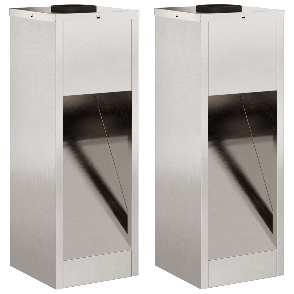 Produktbild för Solcell LED-vägbelysning 2 pcs Silver Rostfritt stål