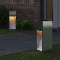 Produktbild för Solcell LED-vägbelysning 2 pcs Silver Rostfritt stål