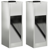 Produktbild för Solcell LED-vägbelysning 2 pcs Silver Galvaniserad