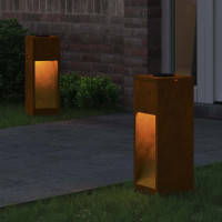 Produktbild för Solcell LED-vägbelysning 2 pcs Brons Väderbeständig stål