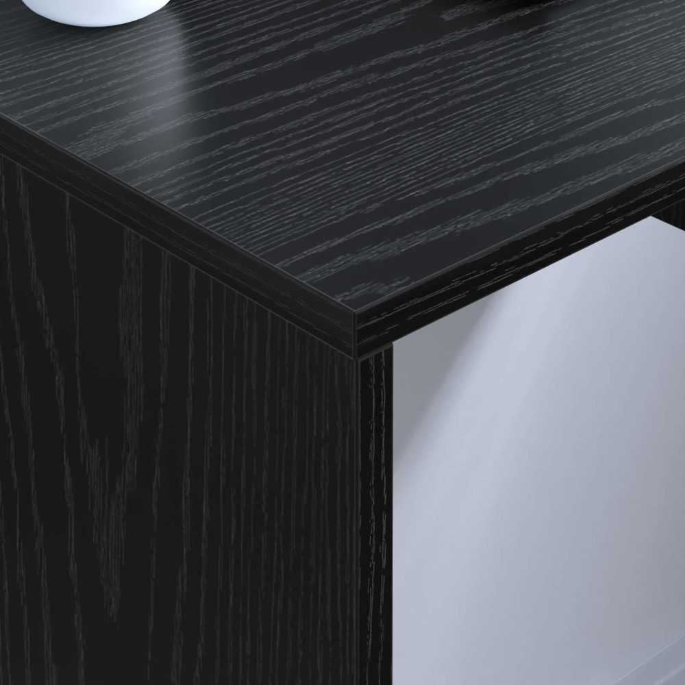 Produktbild för Väggmonterat skrivbord Svart Ek 60 x 45 x 30 cm Konstruerat trä