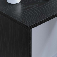 Produktbild för Väggmonterat skrivbord Svart Ek 80 x 45 x 30 cm Konstruerat trä
