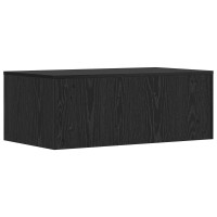 Produktbild för Väggmonterat skrivbord Svart Ek 80 x 45 x 30 cm Konstruerat trä