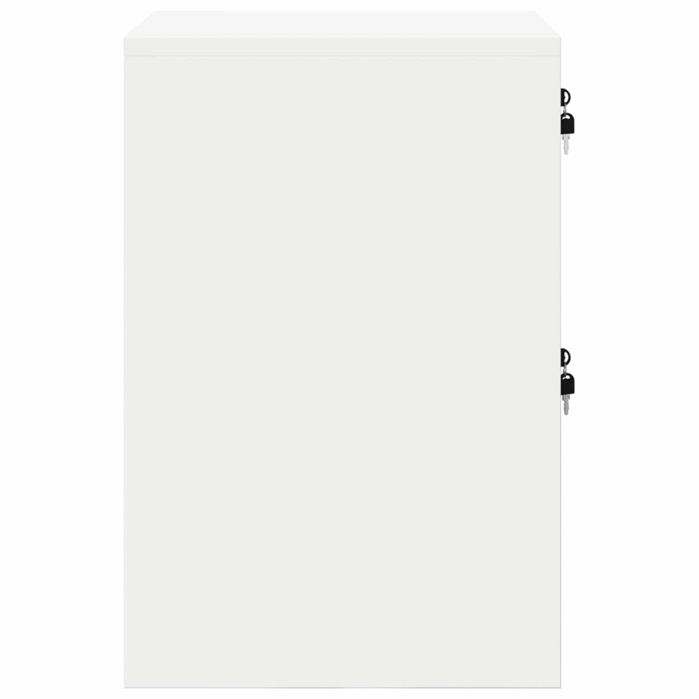 Produktbild för Arkivkåp med låda med lås Vit 44 x 50 x 74,5 cm Kallvalsat Stål