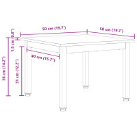 Produktbild för Kaffeebord Naturfärg 50 x 50 x 36 cm Massiv furu
