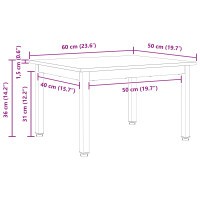 Produktbild för Kaffeebord Naturfärg 60 x 50 x 36 cm Massiv furu