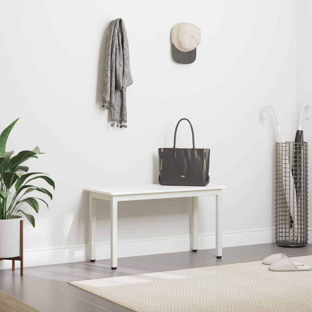 Produktbild för bänk Vit 80 x 35 x 45 cm Massiv furu
