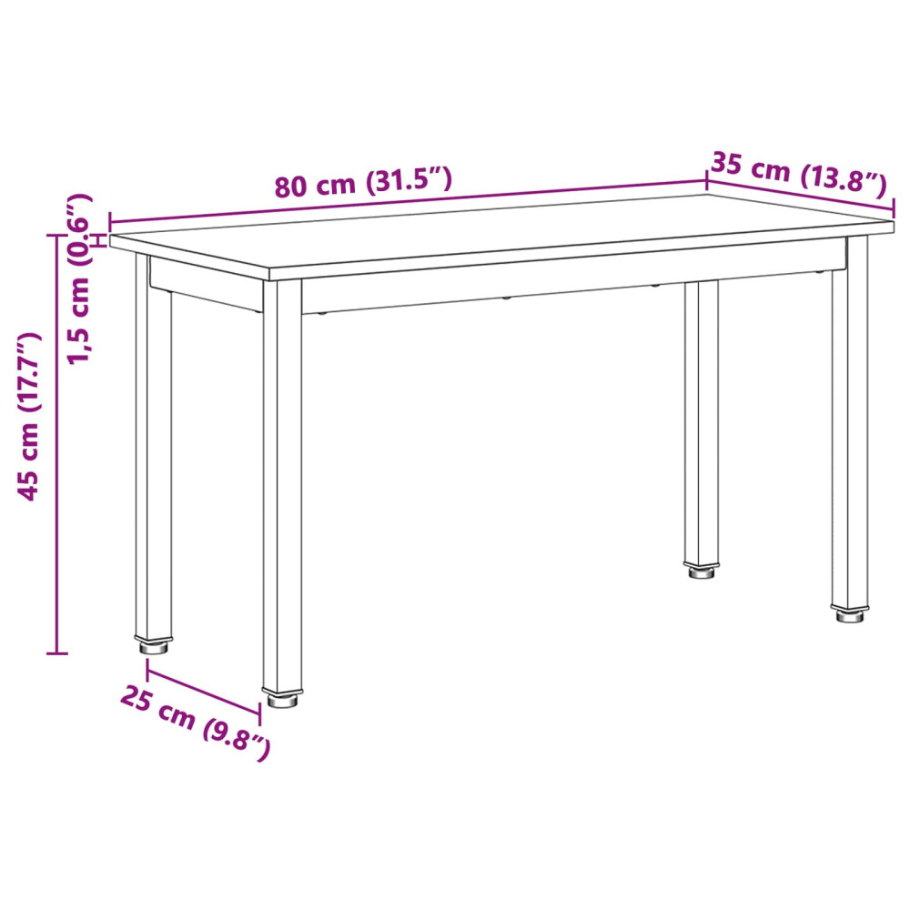 Produktbild för bänk Vit 80 x 35 x 45 cm Massiv furu