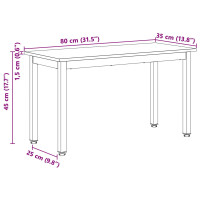 Produktbild för bänk Vit 80 x 35 x 45 cm Massiv furu