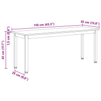 Produktbild för bänk Naturfärg 110 x 35 x 45 cm Massiv furu