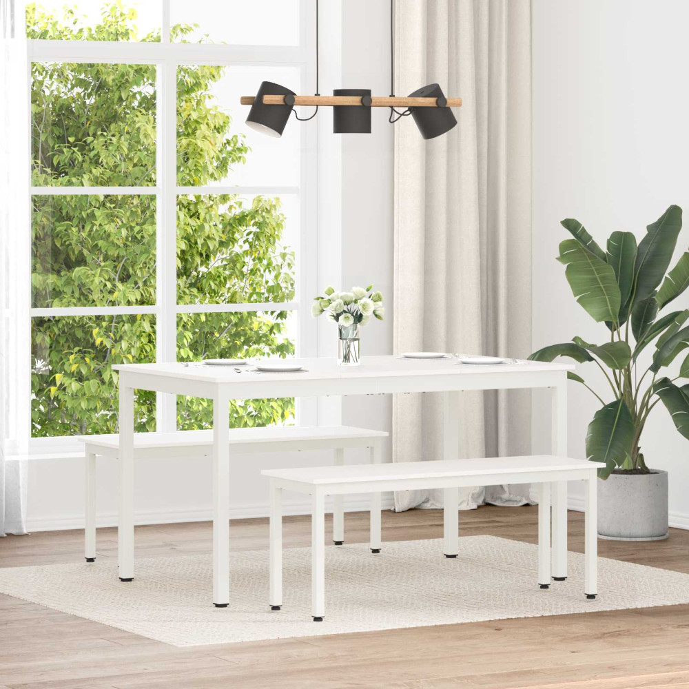 Produktbild för bänk Vit 110 x 35 x 45 cm Massiv furu