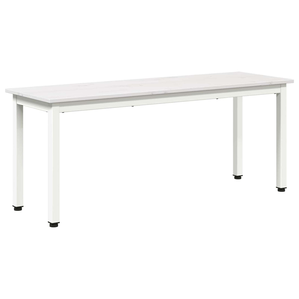 Produktbild för bänk Vit 110 x 35 x 45 cm Massiv furu