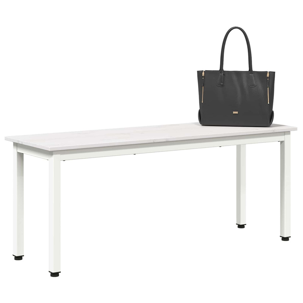 Produktbild för bänk Vit 110 x 35 x 45 cm Massiv furu