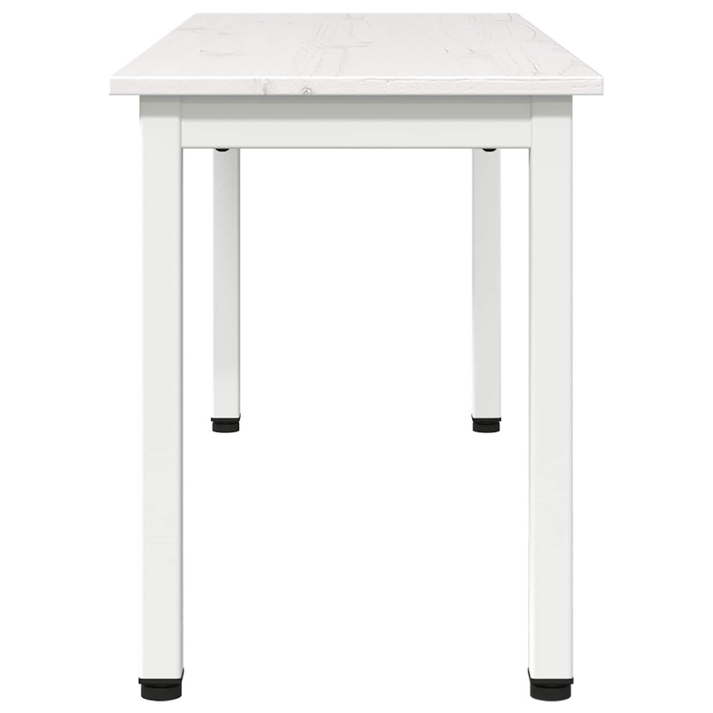 Produktbild för bänk Vit 110 x 35 x 45 cm Massiv furu