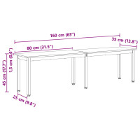 Produktbild för bänk Naturfärg 160 x 35 x 45 cm Massiv furu