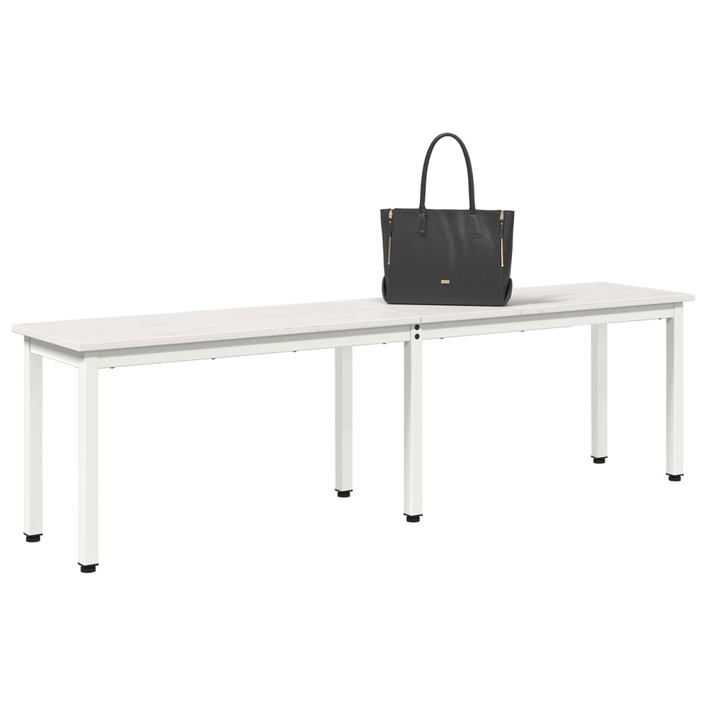 Produktbild för bänk Vit 160 x 35 x 45 cm Massiv furu
