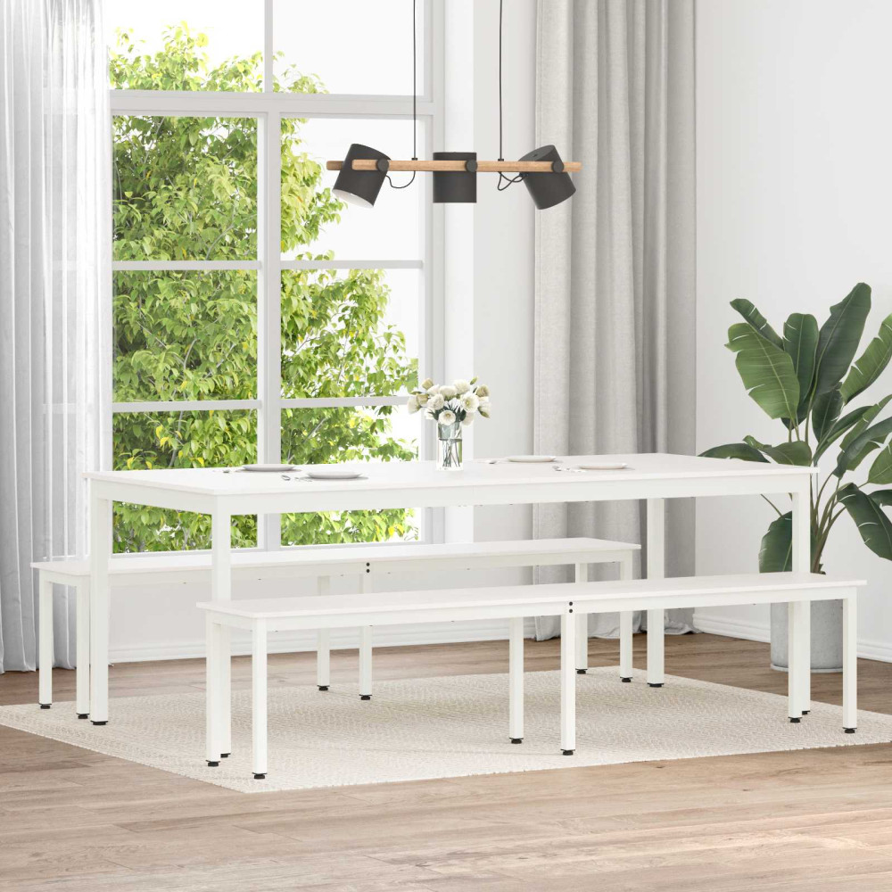 Produktbild för bänk Vit 200 x 35 x 45 cm Massiv furu