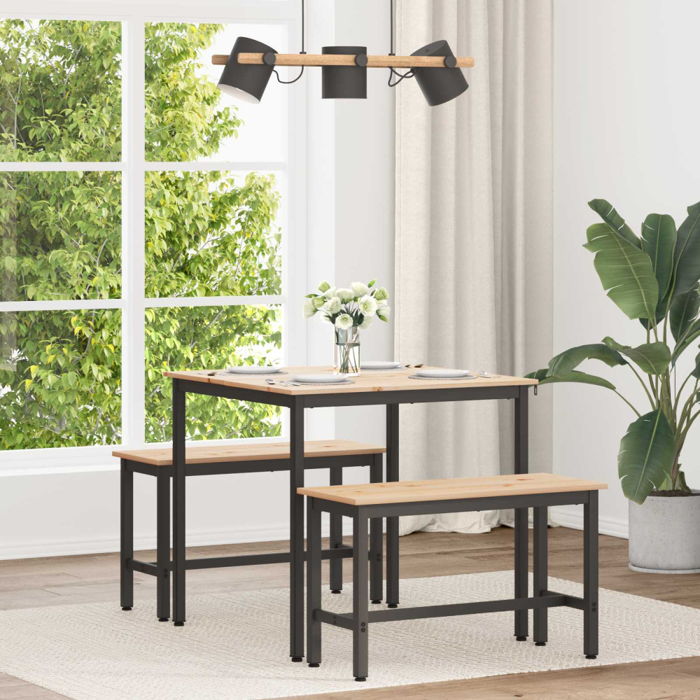 Produktbild för Matbord Naturfärg 80 x 80 x 75 cm Massiv furu