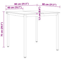 Produktbild för Matbord Naturfärg 80 x 80 x 75 cm Massiv furu
