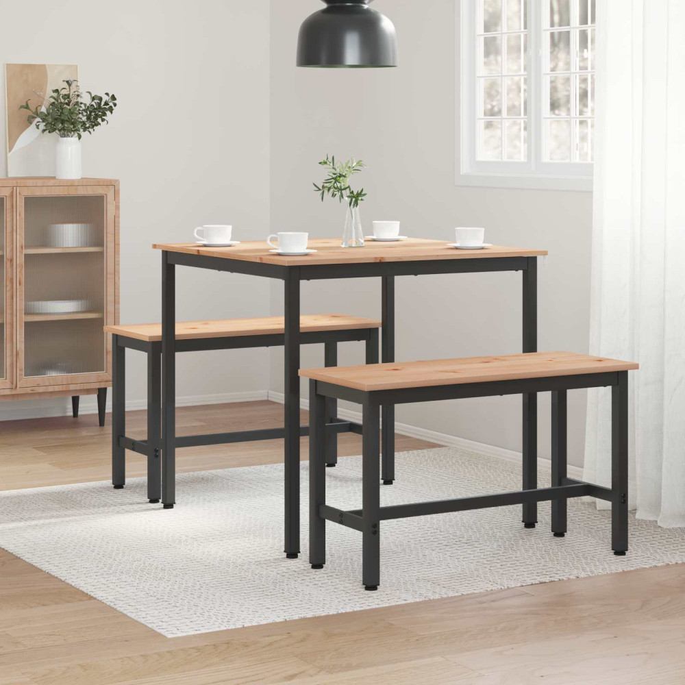 Produktbild för Matbord Naturfärg 80 x 80 x 75 cm Massiv furu