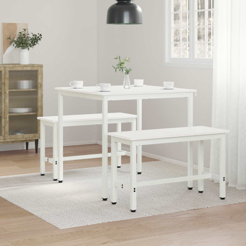 vidaXL Matbord Vit 80 x 80 x 75 cm Massiv furu