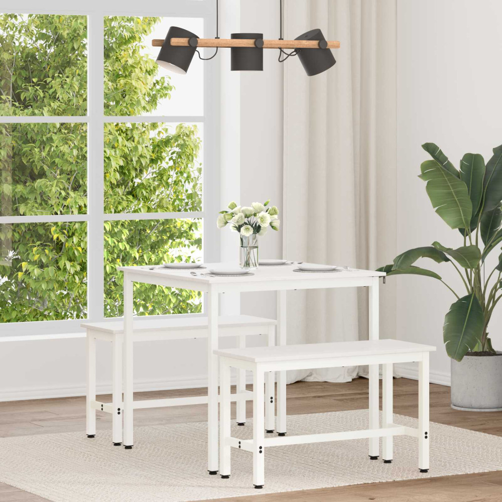 Produktbild för Matbord Vit 80 x 80 x 75 cm Massiv furu