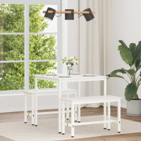 Produktbild för Matbord Vit 80 x 80 x 75 cm Massiv furu