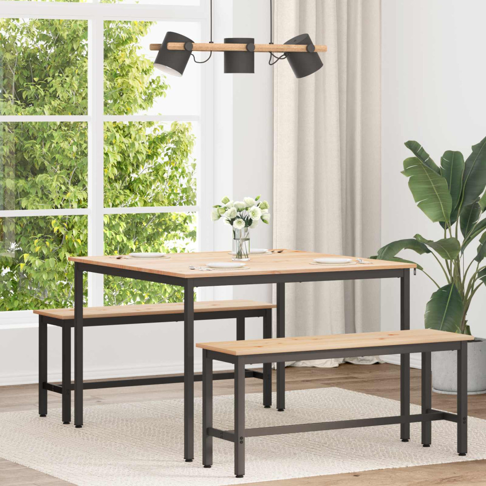 Produktbild för Matbord Naturfärg 110 x 110 x 75 cm Massiv furu