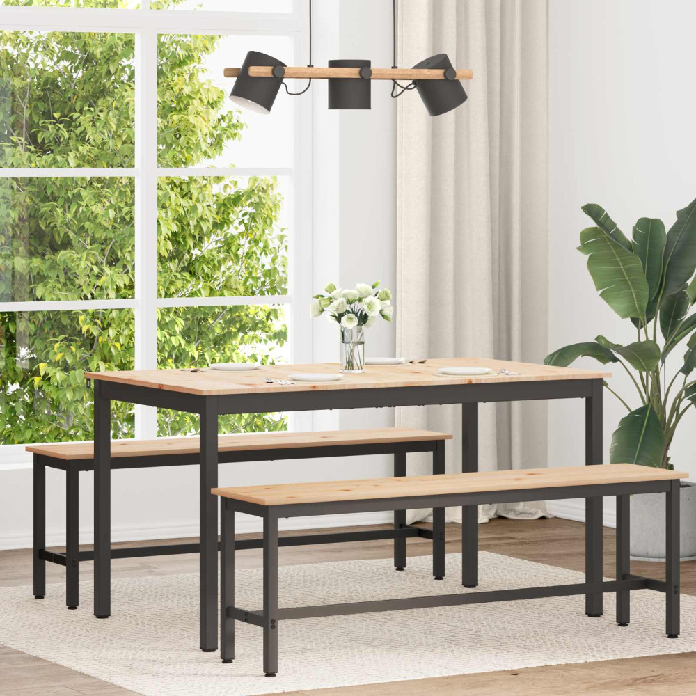 Produktbild för Matbord Naturfärg 140 x 80 x 75 cm Massiv furu