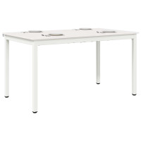 Produktbild för Matbord Vit 140 x 80 x 75 cm Massiv furu