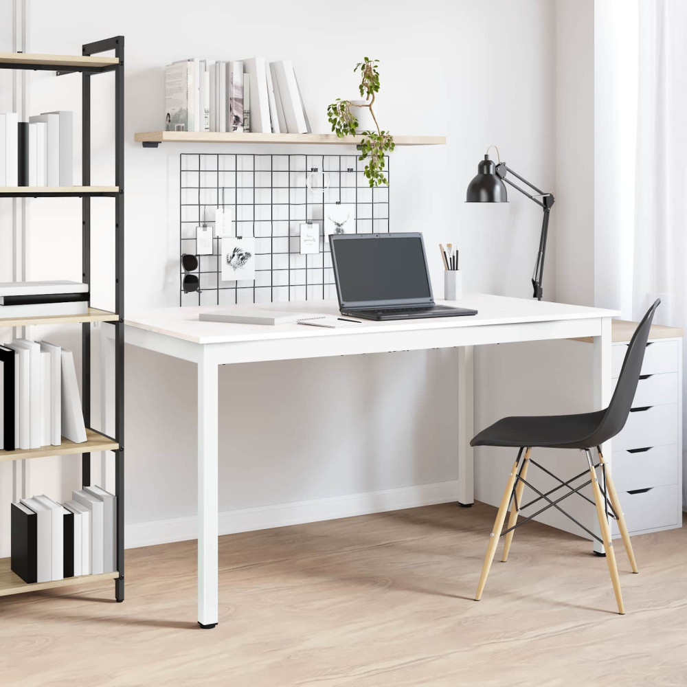 Produktbild för Matbord Vit 140 x 80 x 75 cm Massiv furu