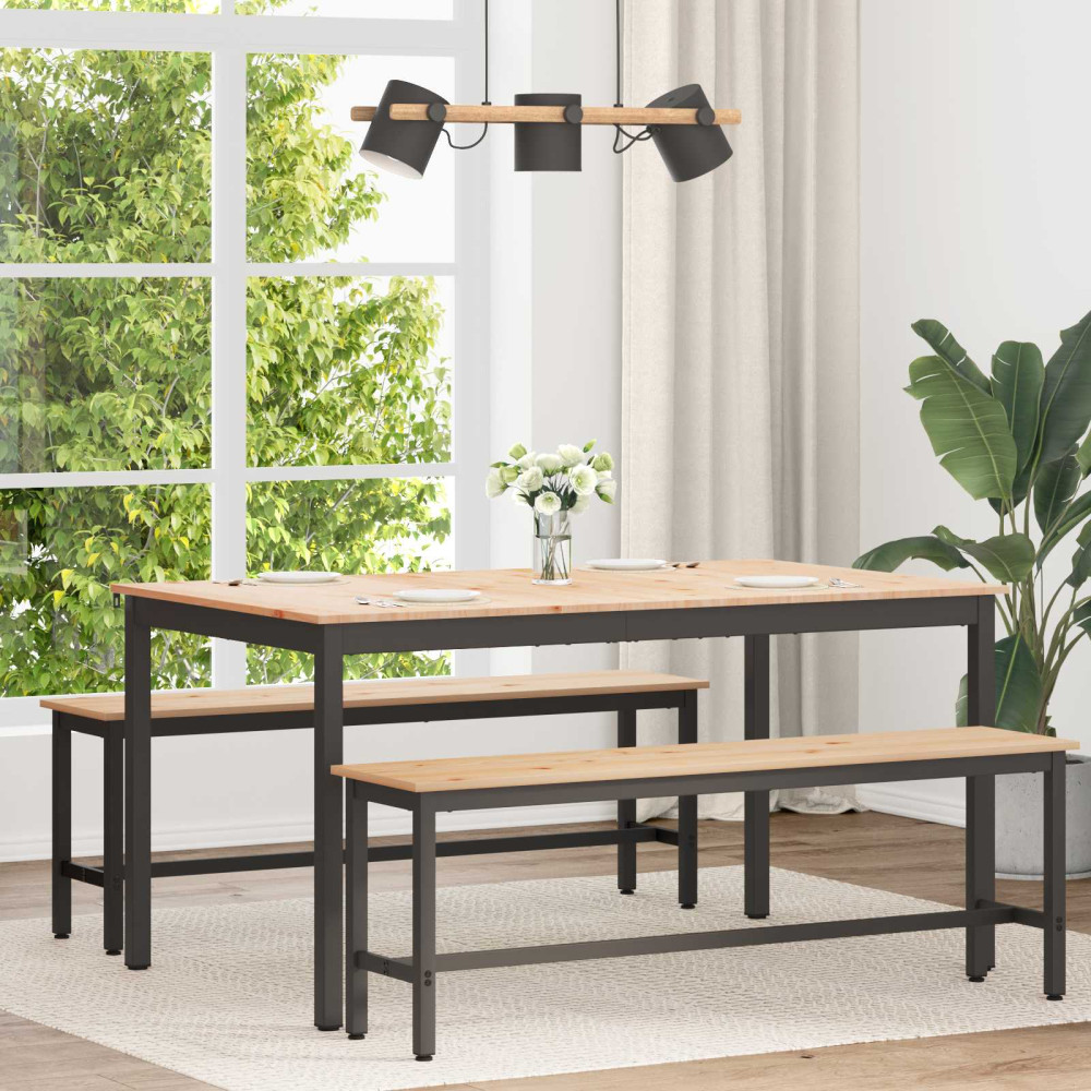 Produktbild för Matbord Naturfärg 150 x 90 x 75 cm Massiv furu