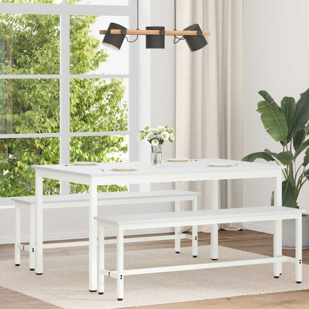 Produktbild för Matbord Vit 150 x 90 x 75 cm Massiv furu
