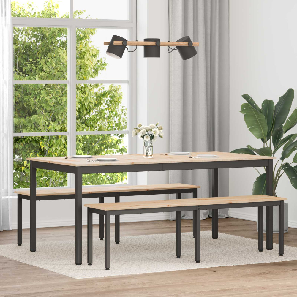 Produktbild för Matbord Naturfärg 180 x 90 x 75 cm Massiv furu
