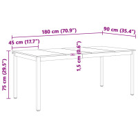 Produktbild för Matbord Naturfärg 180 x 90 x 75 cm Massiv furu