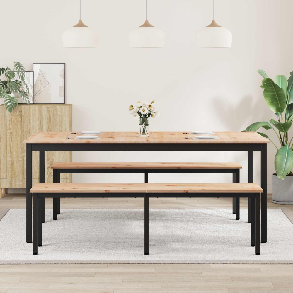 Produktbild för Matbord Naturfärg 180 x 90 x 75 cm Massiv furu