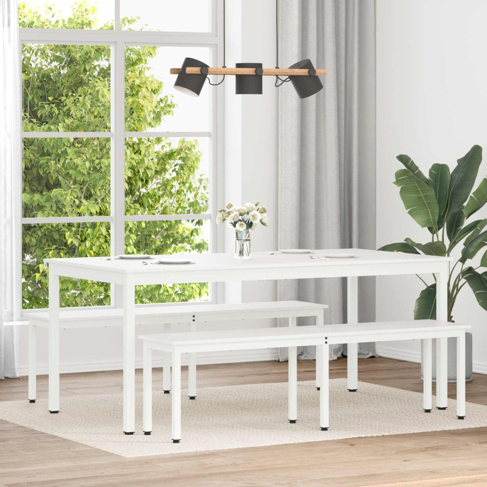 Produktbild för Matbord Vit 180 x 90 x 75 cm Massiv furu