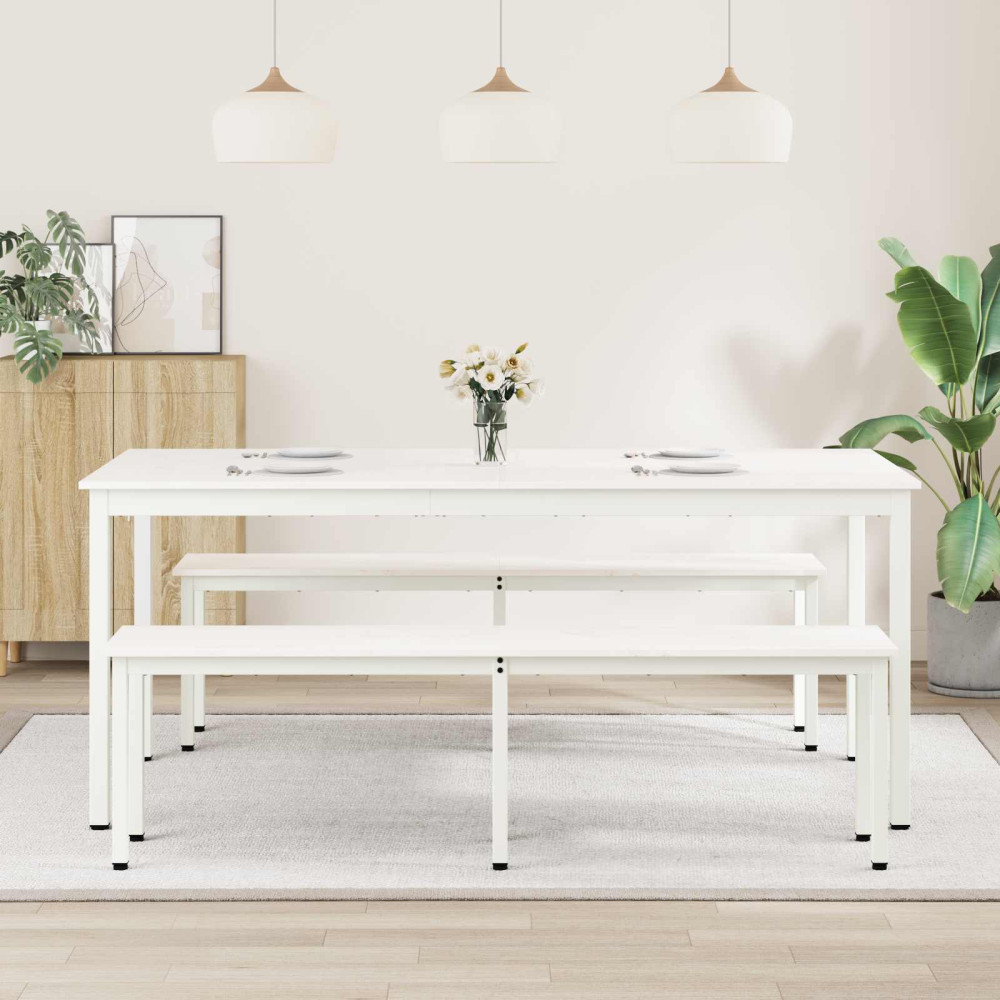 Produktbild för Matbord Vit 180 x 90 x 75 cm Massiv furu
