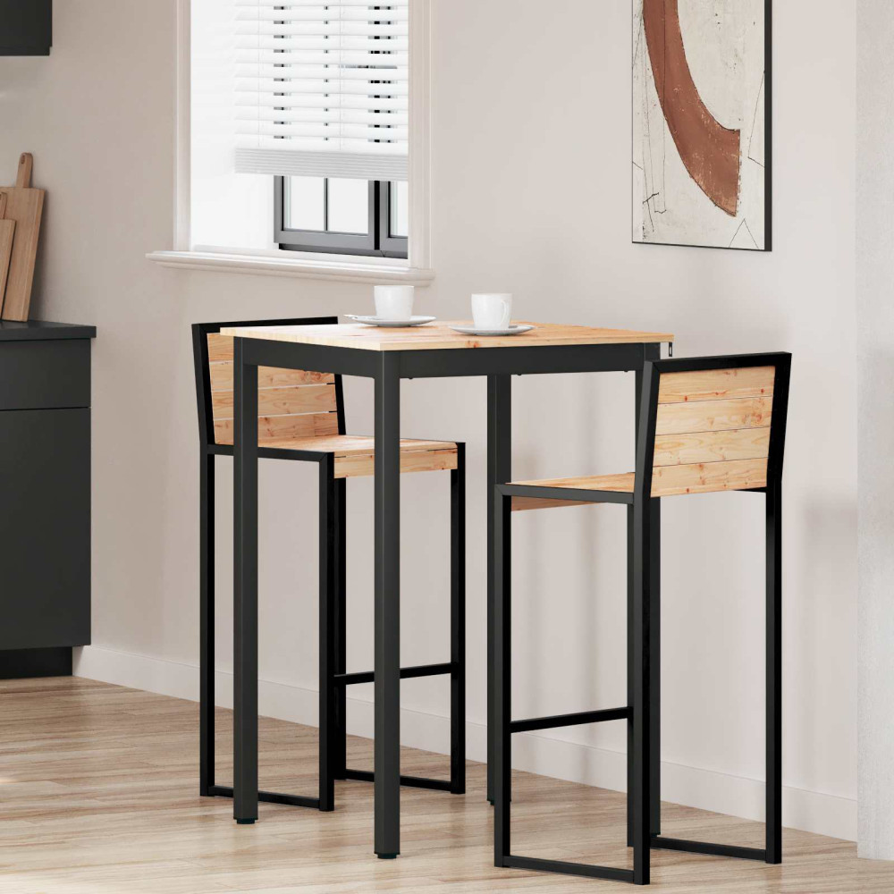 Produktbild för Barbord Naturfärg 70 x 70 x 105 cm Massiv furu