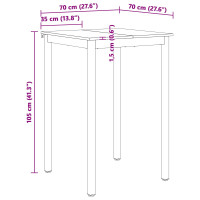 Produktbild för Barbord Vit 70 x 70 x 105 cm Massiv furu