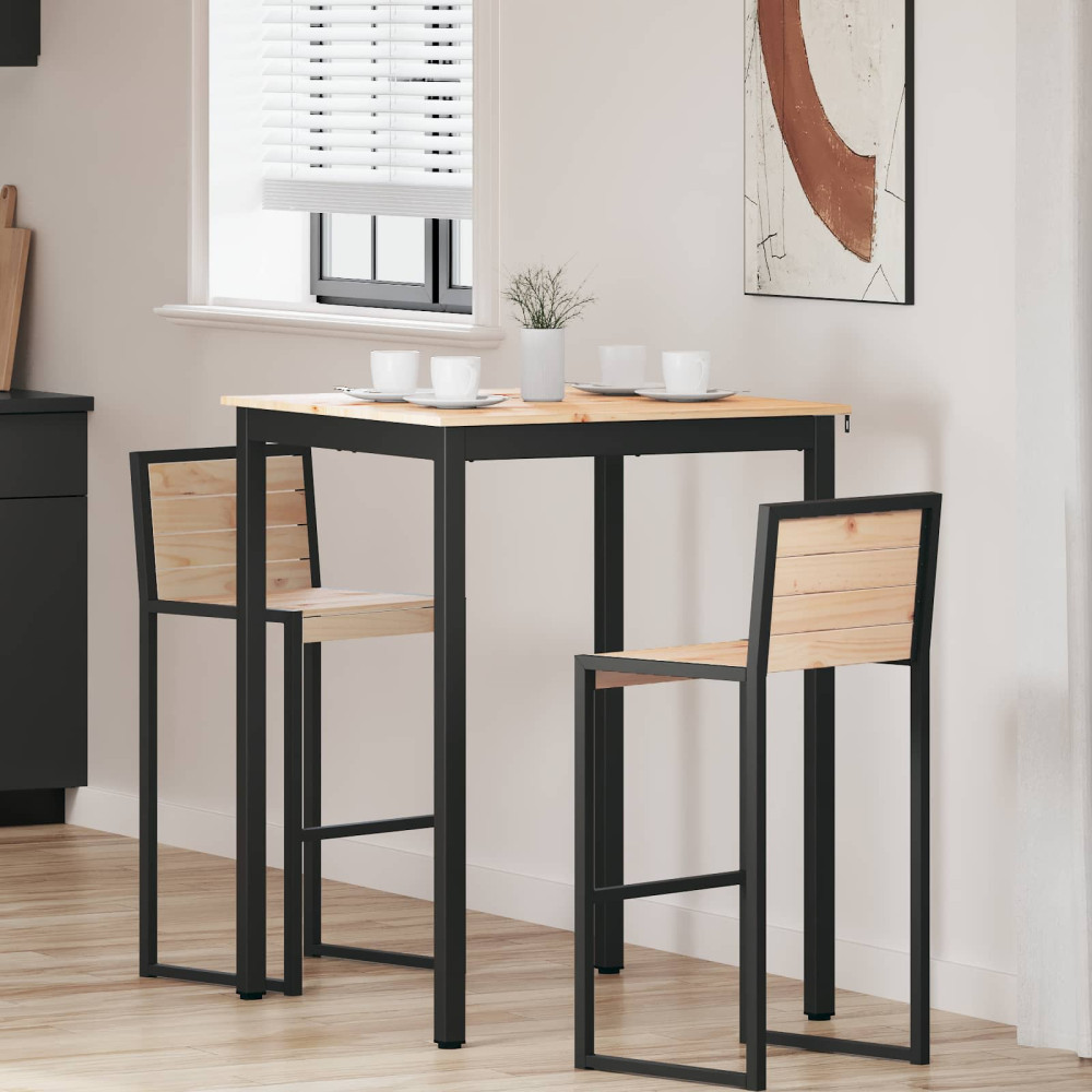 Produktbild för Barbord Naturfärg 80 x 80 x 105 cm Massiv furu