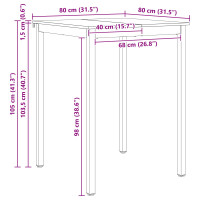 Produktbild för Barbord Naturfärg 80 x 80 x 105 cm Massiv furu