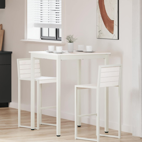 vidaXL Barbord Vit 80 x 80 x 105 cm Massiv furu