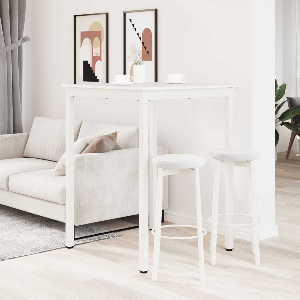 Produktbild för Barbord Vit 80 x 80 x 105 cm Massiv furu