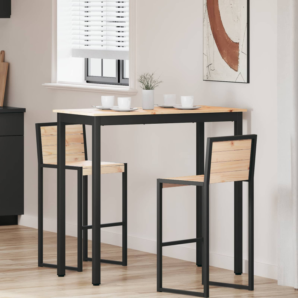 Produktbild för Barbord Naturfärg 110 x 55 x 105 cm Massiv furu