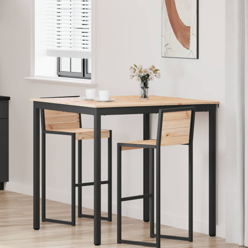 vidaXL Barbord Naturfärg 110 x 110 x 105 cm Massiv furu