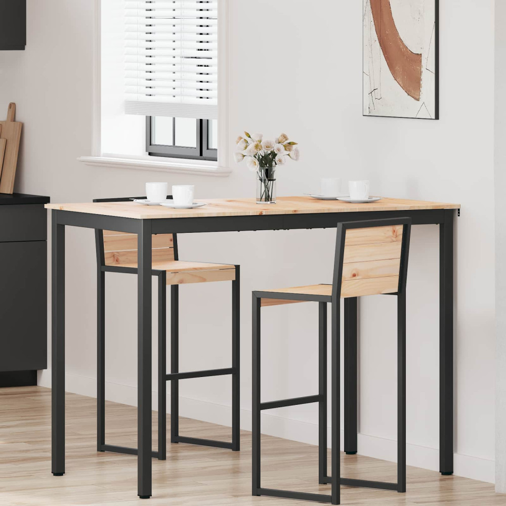 Produktbild för Barbord Naturfärg 140 x 80 x 105 cm Massiv furu